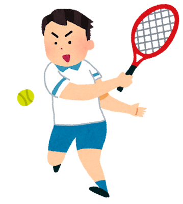 テニスする男の子