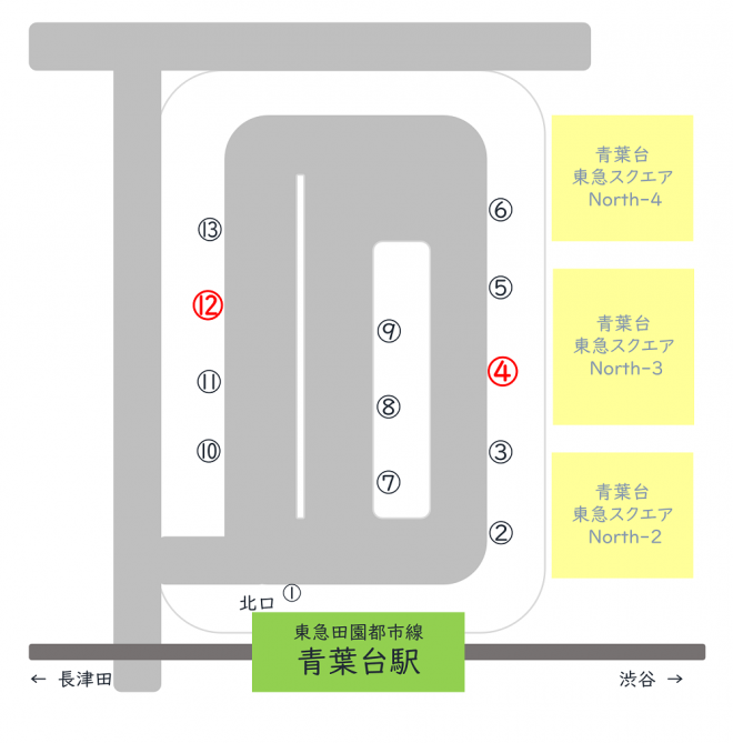 バスロータリー案内図