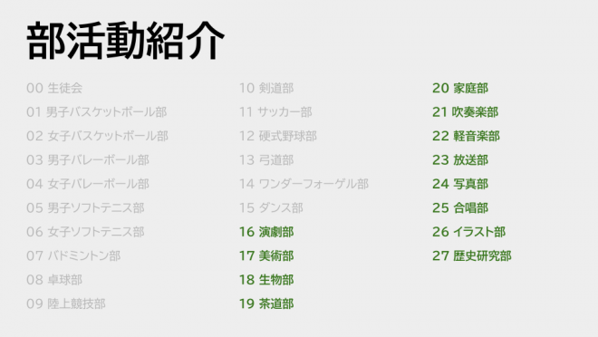 ここでは、文化部を紹介します。