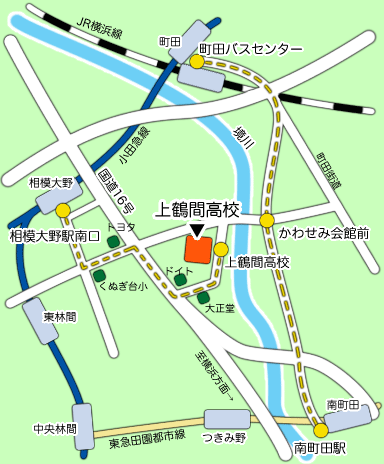 上鶴間高校地図