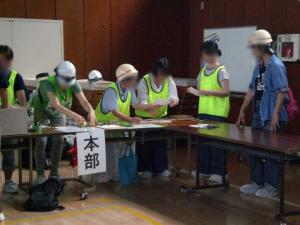 千秀小学校防災訓練JRC参加1