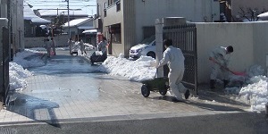 大雪のため、休校に。4