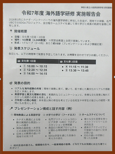 海外研修報告