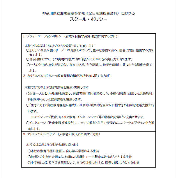 スクールポリシー