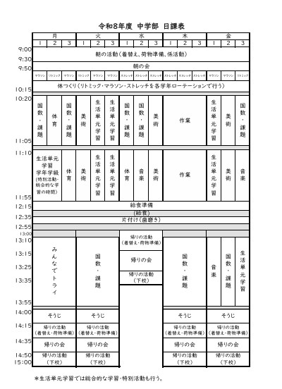 中時程