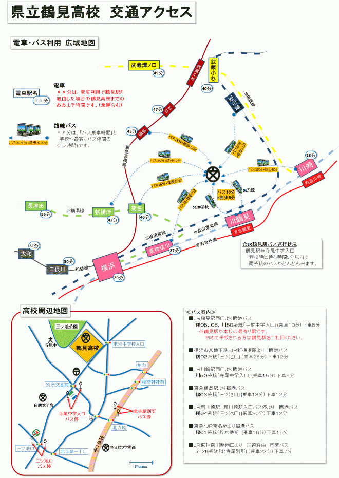 県立鶴見高校交通アクセス