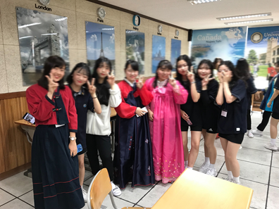 韓国の高校での文化体験