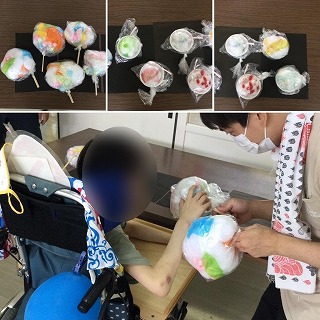 中学部夏祭りかき氷と綿菓子